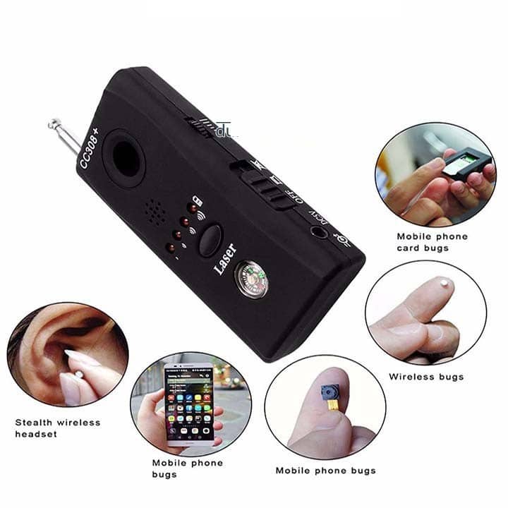 Máy dò thiết bị định vị CC308 2 Máy rà thiết bị định vị CC308, Camera quay lén, GPS, Nghe trộm bằng sóng wifi, sóng điện thoại